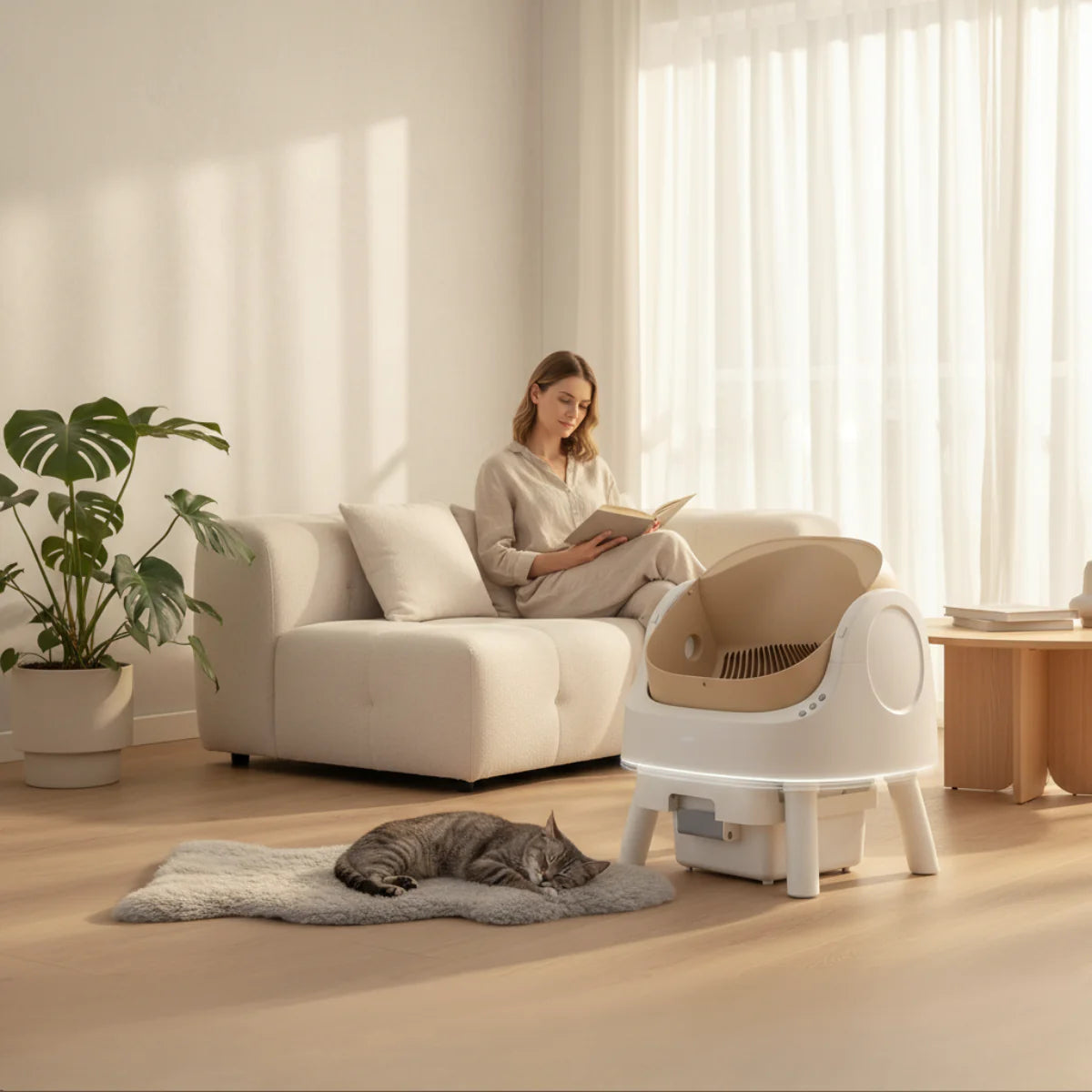AutoScoopy™ - Caja de arena inteligente y autolimpiable para gatos